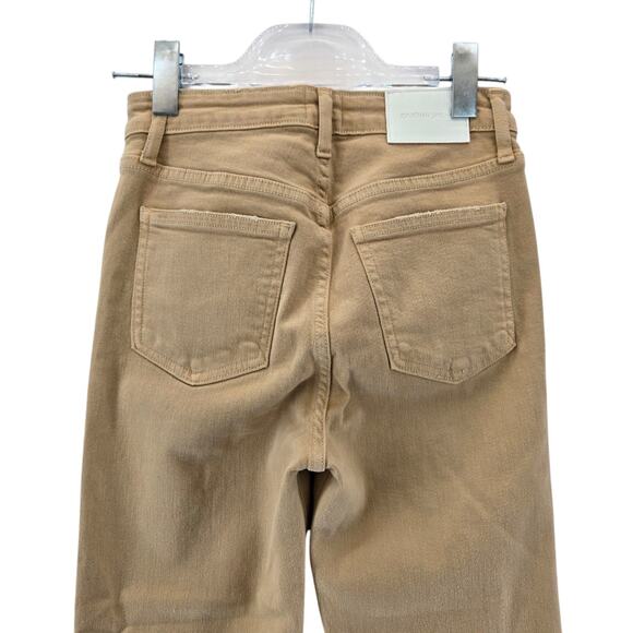 Jonathan Simkhai River Jeans Womens 26 Camet Beige High Rise Straight Crop Luxe - Picture 7 of 14